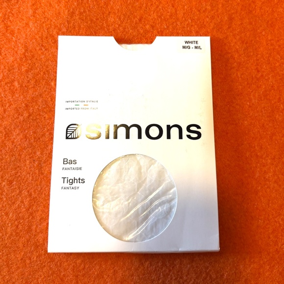 Geo chain white sheer pantyhose fantasy tights made in Italy NWT - Picture 3 of 8